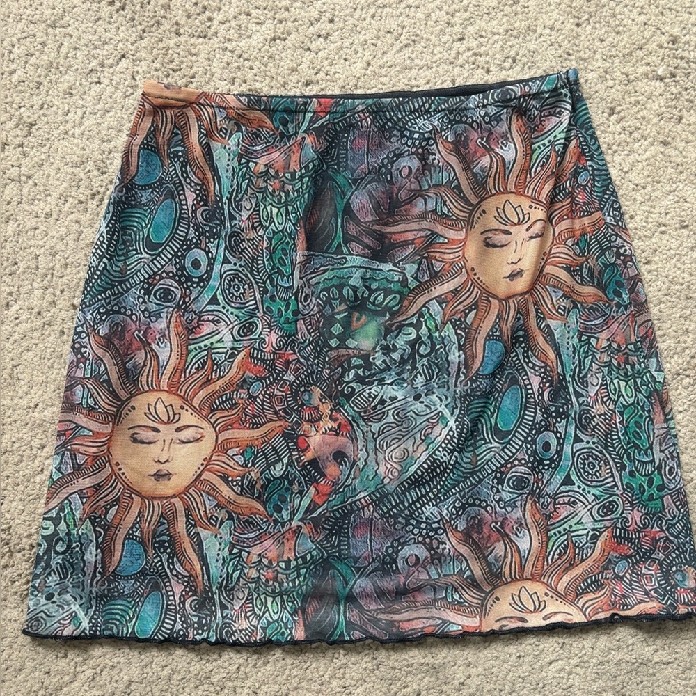Multi-color sun mini skirt - size small